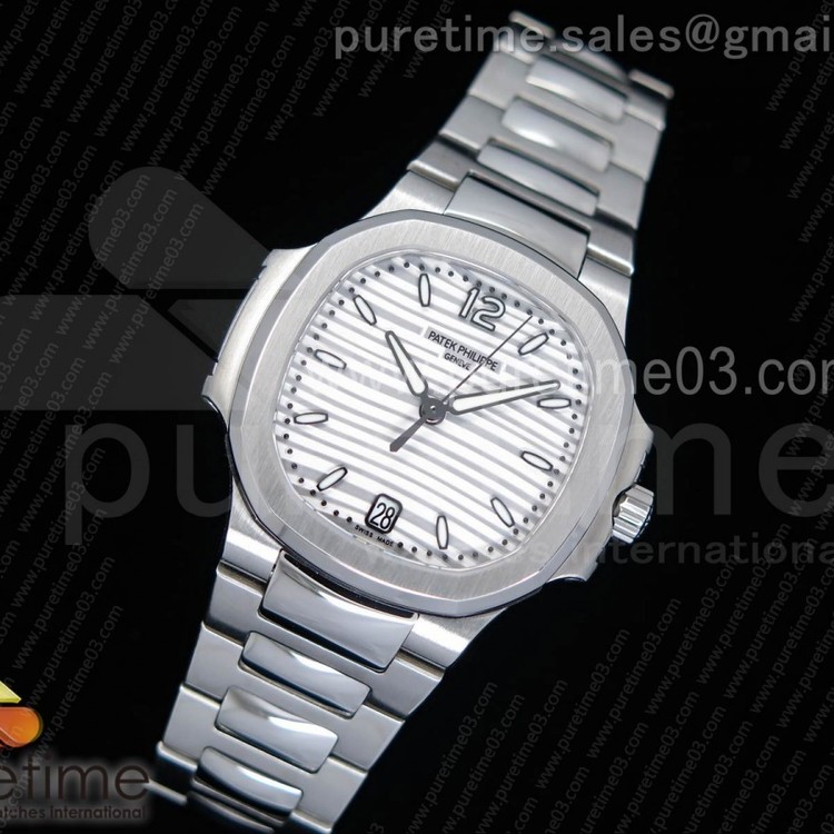 PF공장 파텍필립 노틸러스 레이디 7118 스틸 화이트다이얼 Nautilus Jumbo Ladies 7118 White Textured Dial on SS Bracelet A324 Clone