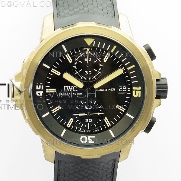 V6공장 아쿠아타이머 브론즈 블랙다이얼 러버 Aquatimer Chrono IW379503 Bronzo Case V6F 1:1 Best Edition Black Dial on Rubber Strap A7750