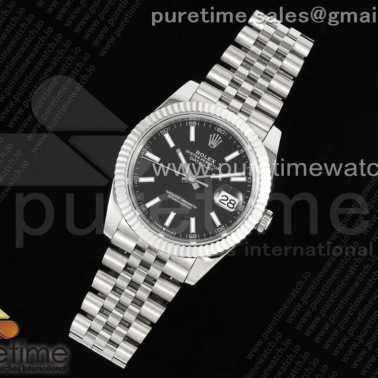 JD공장 롤렉스 데이저스트 41 스틸 블랙다이얼 플루티드베젤 주빌레브레이슬릿 DateJust 41 126334 JDF 1:1 Best Edition 904L Steel Black Dial on SS Jubilee Bracelet VR3235