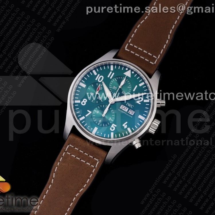 ZF공장 V2 파일럿 그린다이얼 가죽스트랩 Pilot Chrono IW377726 Green Dial on Brown Leather Strap A7750