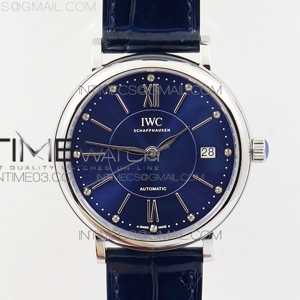 MK공장 IWC 포르토피노 IW458101 스틸 블루다이얼 가죽스트랩 IWC PORTOFINO IW458101 SS BLUE DIAL ON BLUE LEATHER STRAP MIYOTA 9015