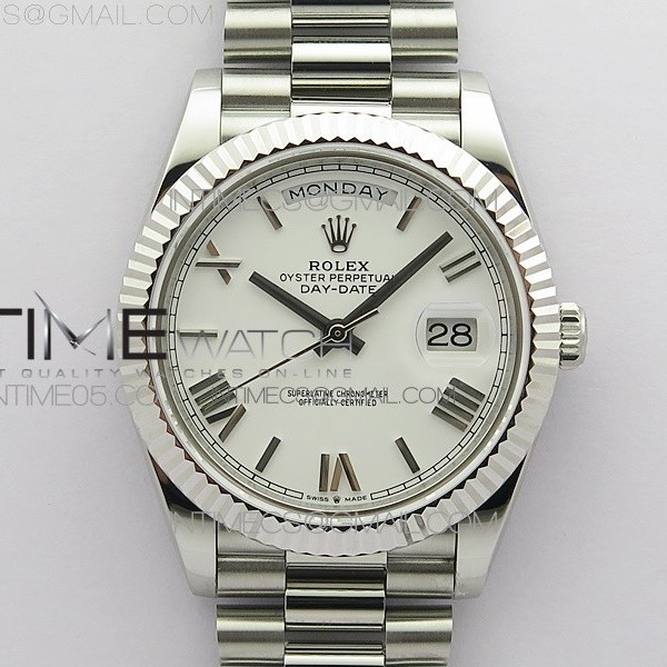 BP공장 롤렉스 데이데이트 40미리 화이트다이얼 2836 Day-Date 40mm 228239 BP New Dial Version 904 SS White Roman Markers Dial on SS President Bracelet A2836