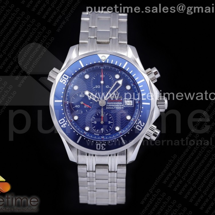 HC공장 오메가 씨마스터 블루다이얼 브레이슬릿 Seamaster Professional 300M Chronograph SS Blue Dial on SS Bracelet A7750