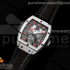 V9공장 스피릿트 뚜르비용 스켈레톤다이얼 거미스트랩 Spirit of Big Bang Tourbillion SS V9F Best Edition Skeleton Red Dial on Black Gummy Strap