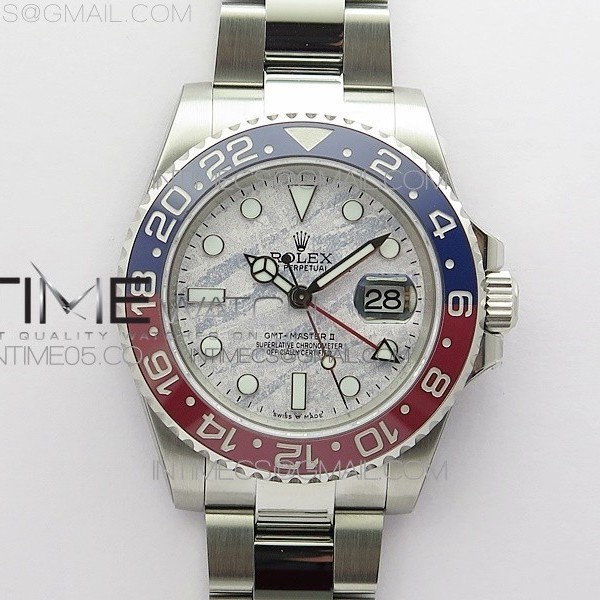 RO공장 펩시 운석스타일다이얼 GMT Master II 126719 BLRO Red/Blue Ceramic 316L Steel ROF Best Edition Meteorite Dial on SS Bracelet A3186