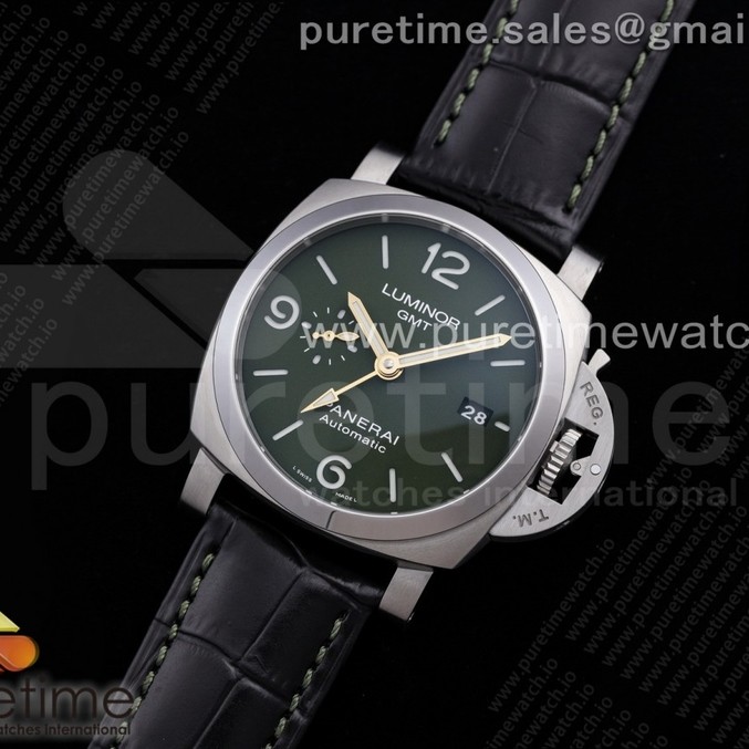 VS공장 PAM1056 그린다이얼 PAM1056 V GMT VSF 1:1 Best Edition Green Dial on Black Leather Strap P.9011 Super Clone