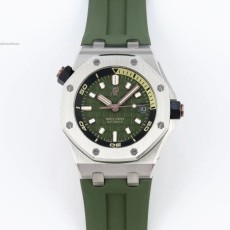 APS공장 오데마피게 로얄오크오프쇼어 다이버 15720 스틸 그린다이얼 러버스트랩 Royal Oak Offshore Diver 15720 APSF 1:1 Best Edition Green Dial on Green Rubber Strap SA4308