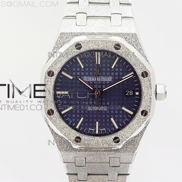 JH공장 오데마피게 로얄오크15454 프로스티드골드 새틴폴리싱 스틸 블루다이얼 브레이슬릿 ROYAL OAK 37MM SATIN-POLISHED SS BLUE DIAL ON SS BRACELET A3120