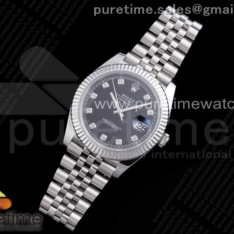 RE공장 롤렉스 데이저스트 41 블랙다이얼 브레이슬릿 New DateJust 41 126334 SS Black Dial Diamonds Markers on Jubilee Bracelet A3235 Clone