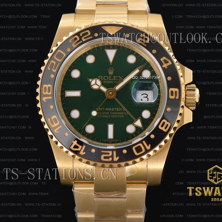 BP공장 롤렉스 GMT마스터2 흑금 그린다이얼 GMT-Master II 116718 Green Dial Full YG A3186