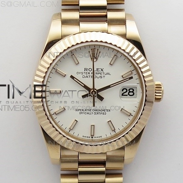 BP공장 롤렉스 데이저스트 31 로즈골드금통 화이트다이얼 브레이슬릿2813 Datejust 31mm 278275 RG White Sticks Markers Dial on RG President Bracelet