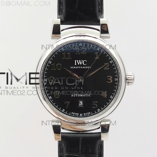 MK공장 IWC 다 빈치 스틸 블랙다이얼 DA VINCI IW356601 SS BLACK DIAL SS A2892 ON BLACK LEATHER STRAP