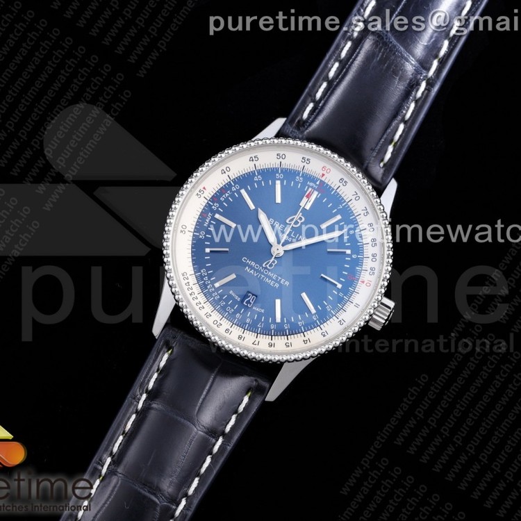 XB공장 브라이틀링 내비타이머 블루다이얼 악어가죽스트랩 Navitimer 1 SS 41mm Blue Dial on Blue Croco Strap A2824