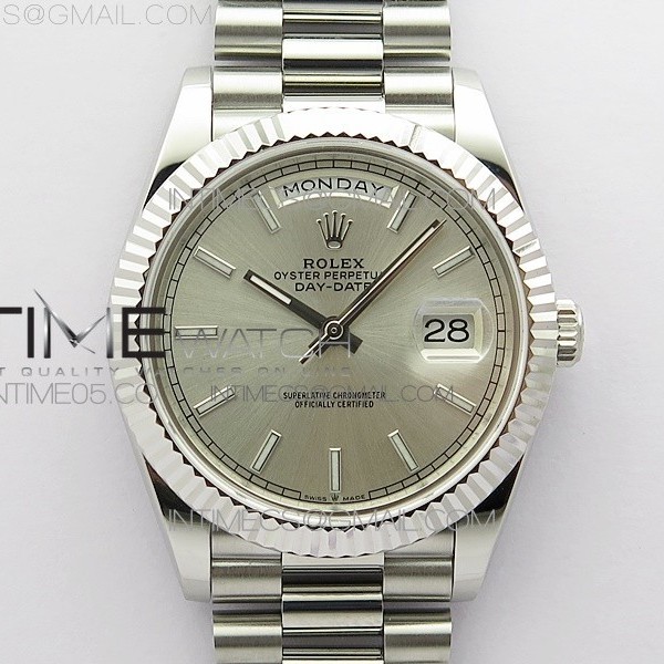 BP공장 롤렉스 데이데이트 40미리 실버다이얼 2836 Day-Date 40mm 228239 BP New Dial Version 904 SS Silver Stick Markers Dial on SS President Bracelet A2836