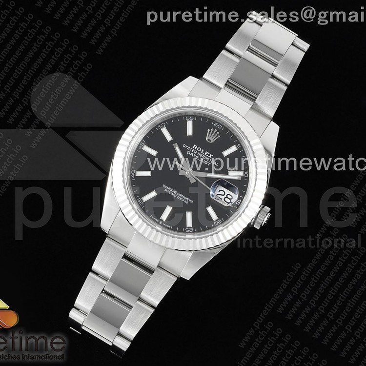 WF공장 롤렉스 데이저스트 41 스틸 그린다이얼 플루티드베젤 오이스터브레이슬릿 DateJust 41 126334 WF 1:1 Best Edition 904L Steel Black Stick Dial on Oyster Bracelet VR3235