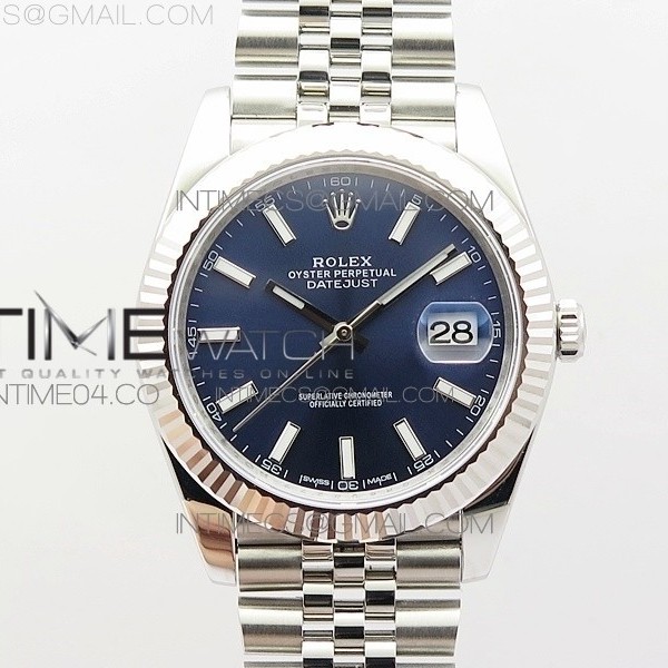 DJ공장 롤렉스 데이저스트41 스틸 블루다이얼 플루티드 쥬빌레브레이슬릿 DATEJUST 41 126334 904L SS BLUE DIAL ON JUBILEE BRACELET A2824