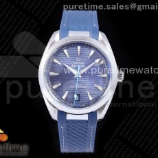 OX공장 오메가 씨마스터 아쿠아테라 블루다이얼 러버스트랩 Aqua Terra 150M Master Chronometers OXF 1:1 Best Edition Blue Dial on Blue Rubber Strap A8900