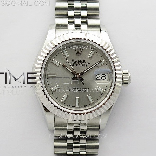 APS공장 롤렉스 레이디 데이저스트 28 스틸 실버바다이얼 플루티드베젤 쥬빌레브레이슬릿 Datejust 28mm 279179 SS APSF Best Edition Silver Dial Sticks Markers on SS Jubilee Bracelet NH05