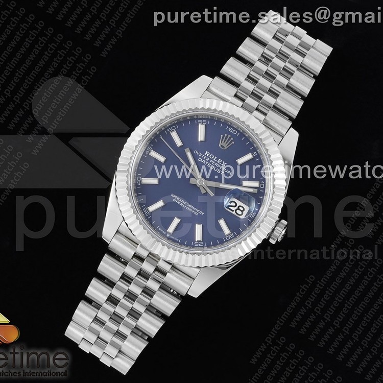 ZF공장 롤렉스 데이저스트 41 스틸 블루다이얼 플루티드베젤 쥬빌레브레이슬릿 DateJust 41 126334 ZF 1:1 Best Edition 904L Steel Blue Dial Stick Marker on Jubilee Bracelet A2824