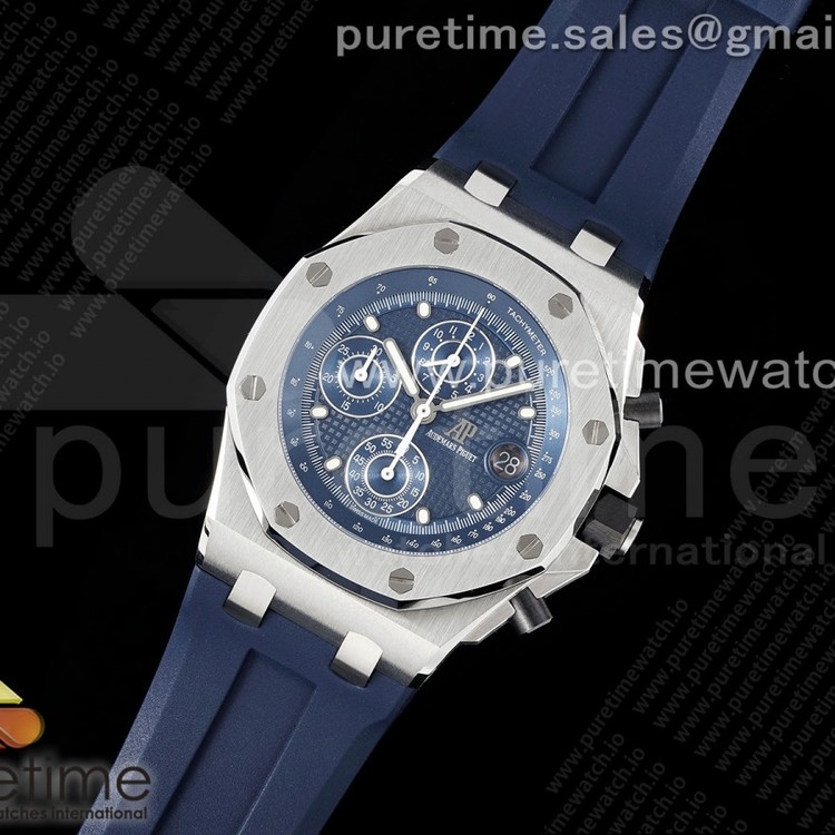 AP공장 오데마피게 로얄오크 오프쇼어 크로노그래프 42 블루다이얼 러버스트랩Royal Oak Offshore 42mm SS APF 1:1 Best Edition Deep Blue Dial on Deep Blue Rubber Strap A4404