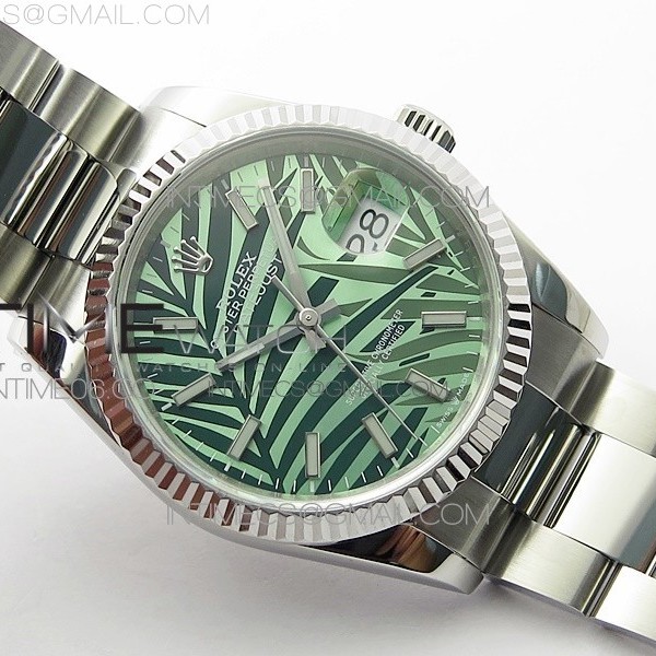 BP공장 롤렉스 데이저스트 36 스틸 그린팜다이얼 플루티드베젤 오이스터브레이슬릿 DateJust 36 SS 126234 BP 1:1 Best Edition New Green Dial on Oyster Bracelet