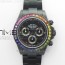 VR공장 레인보우 PVD 블랙다이얼 Daytona Blaken Rainbow Crystal Bezel PVD VR Best Edition Black Dial on PVD Bracelet A7750 V2