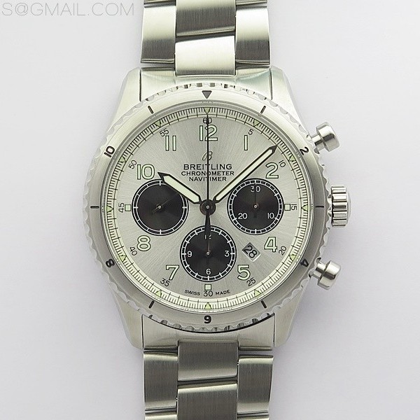 B12공장 브라이틀링 내비타이머 화이트다이얼 Navitimer 8 SS B12 Best Edition White dial On SS Bracelet A7750