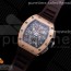 KV공장 V3 RM011 로골 크리스탈다이얼 러버 RM011 RG Chrono KVF 1:1 Best Edition Crystal Dial Black on Green Camo Rubber Strap A7750 V3