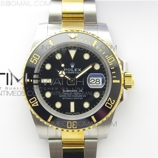 D1공장 롤렉스 서브마리너 흑콤 포금 Submariner 116613 LB SS/YG Blue 18K Wrapped gold SS/YG Case and Bracelet A2824