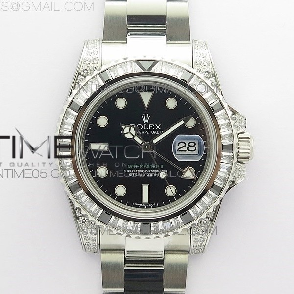 BP공장 젬티 3186 블랙다이얼 GMT Master II 126710 White/Black T Crystal BP Best Edition Black Dial On SS Bracelet 3186 CHS