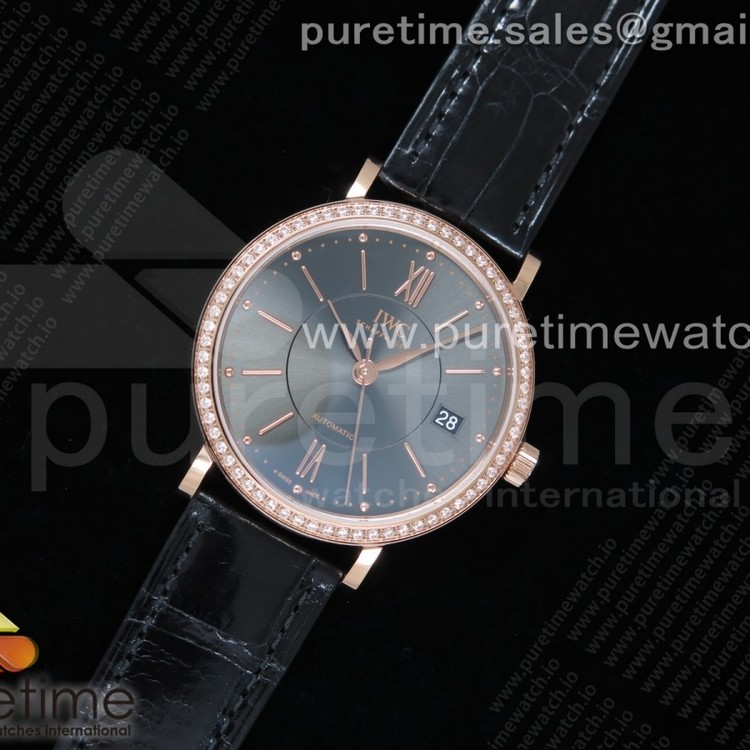 MF공장 IWC 포르토피노 37MM 로즈골드 금통 그레이다이얼 악어스트랩 Portofino Automatic 37 RG Gray Dial on Black Crocodile Strap A35111