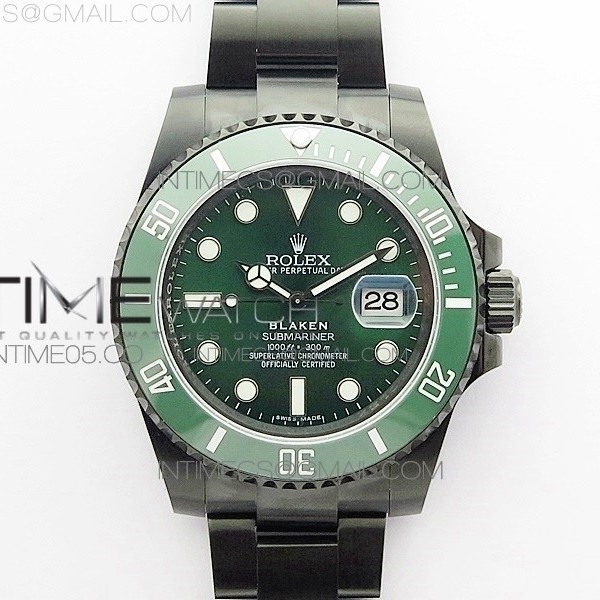 V9공장 서브 DLC 그린다이얼 3135 Submariner 116610 LV Blaken DLC 904L Steel V9F 1:1 Best Edition Green Dial On SA3135