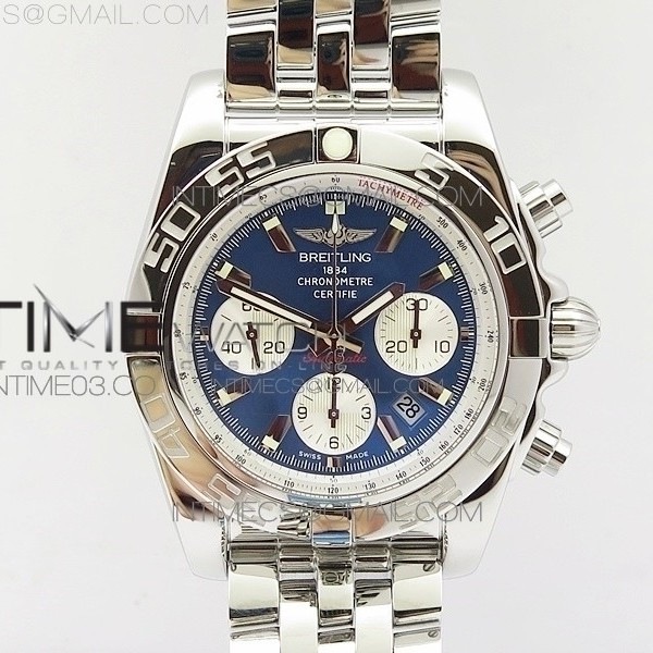 GF공장 브라이틀링 크로노맷 B01 스틸 블루다이얼 브레이슬릿 CHRONOMAT B01 AB0110 CHRONO SS BLUE DIAL ON SS BRACELET A7750