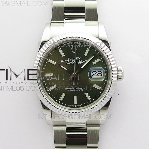 BP공장 롤렉스 데이저스트 36 904 그린다이얼 Datejust 36mm 116231 SS BP 1:1 Best Edition Green Dial Stick Markers On SS Oyster Bracelet A2824