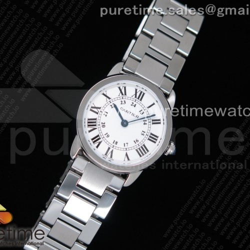 GP공장 까르띠에 롱드솔로 29MM 스틸 화이트다이얼 브레이슬릿 Ronde Solo De Cartier 29mm SS White Dial on SS Bracelet Ronda Quartz