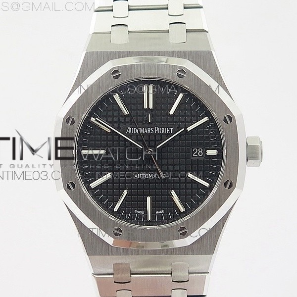 OM공장 오데마피게 로얄오크 15400 스틸 블랙다이얼 브레이슬릿 ROYAL OAK 41MM 15400 BLACK DIAL ON SS BRACELET A3120