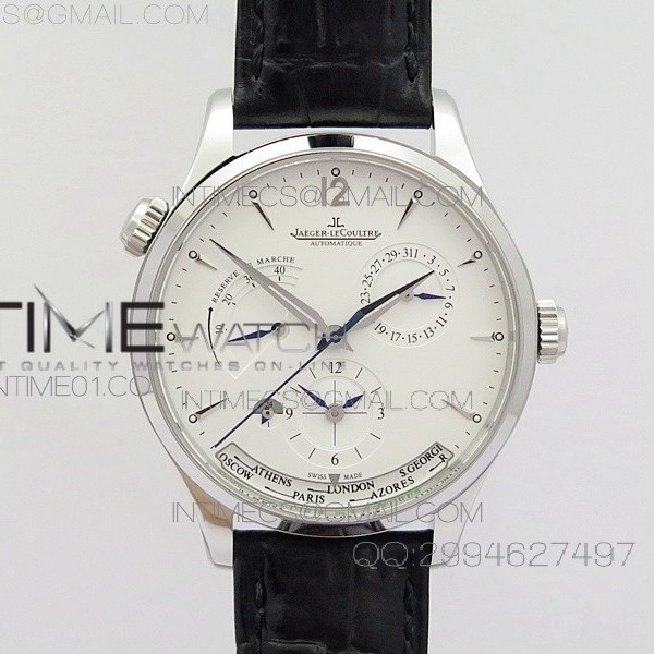 예거르쿨트르 마스터 MASTER CONTROL POWER RESERVE SS WHITE DIAL ON BLACK LEATHER STRAP A939