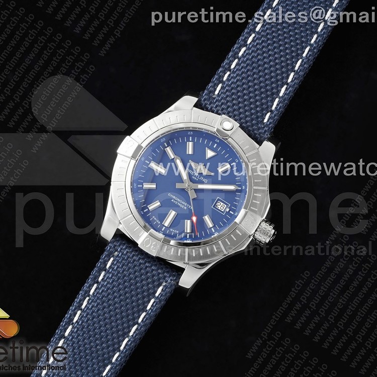 TF공장 브라이틀링 어벤져 43 스틸 블루다이얼 나일론스트랩 Avenger Automatic 43mm SS TF 1:1 Best Edition Blue Dial on Blue Nylon Strap A2824