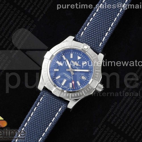 TF공장 브라이틀링 어벤져 43 스틸 블루다이얼 나일론스트랩 Avenger Automatic 43mm SS TF 1:1 Best Edition Blue Dial on Blue Nylon Strap A2824