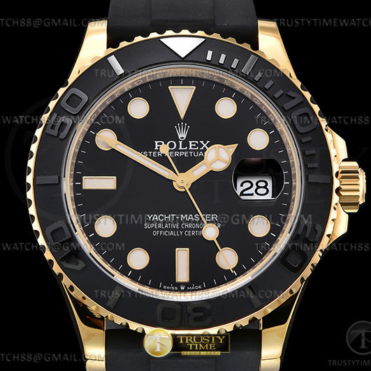 VS공장 롤렉스 요트마스터 42 옐로우골드금통 블랙다이얼 러버스트랩 YachtMaster 226658 42mm YG/RU Blk VSF VS3235