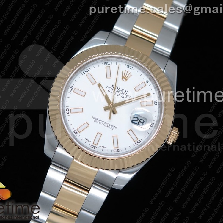 BP공장 롤렉스 데이저스트2 41 옐로우골드콤비 화이트다이얼 오이스터브레이슬릿 Datejust II 41mm Two Tone 116333 SS/YG White Dial on SS/YG Bracelet A2836