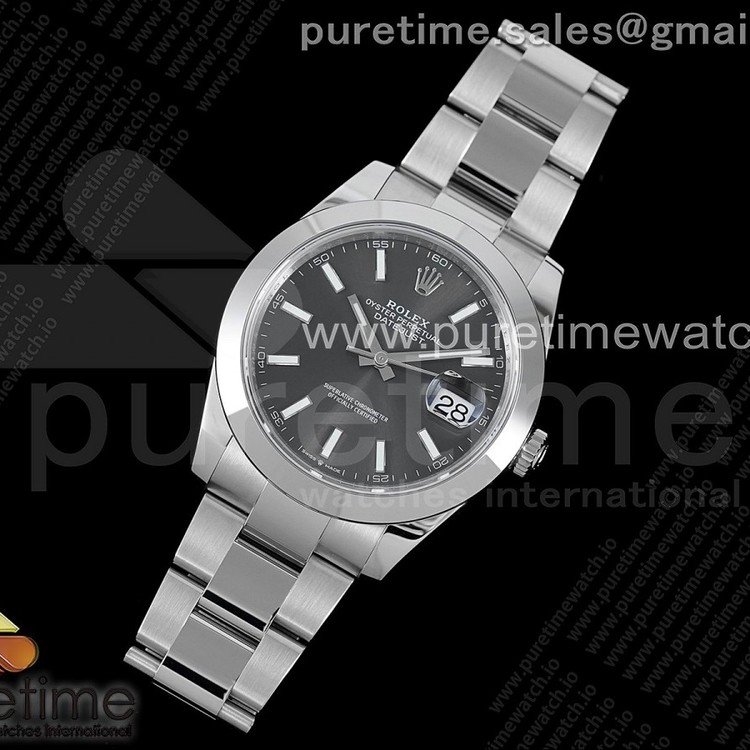 VS공장 롤렉스 데이저스트 41 스틸 그레이다이얼 돔베젤 오이스터브레이슬릿 다크로듐 DateJust 41 126330 904L SS VSF 1:1 Best Edition Gray Dial on Oyster Bracelet VS3235