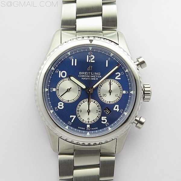 B12공장 브라이틀링 내비타이머 블루다이얼 Navitimer 8 SS B12 Best Edition Blue dial On SS Bracelet A7750