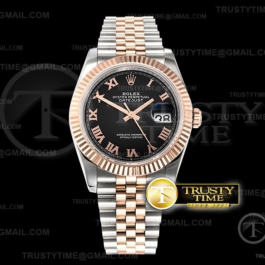 BP공장 롤렉스 데이저스트 36 로즈골드 콤비 블랙다이얼 브레이슬릿 DateJust 36mm Jub Flt RG/SS Black/Rmn BP A2813