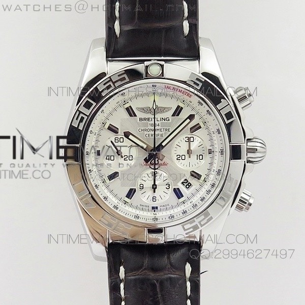 JF공장 브라이틀링 크로노맷 B01 화이트다이얼 Breitling Windrider Chronomat B01 White Dial 가죽줄