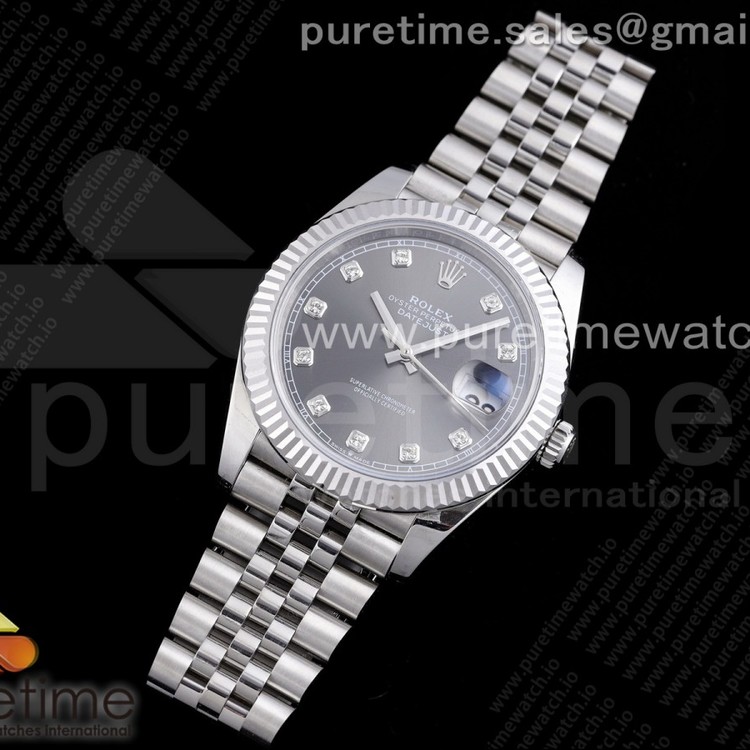 RE공장 롤렉스 데이저스트 41 그레이다이얼 브레이슬릿 New DateJust 41 126334 SS Gray Dial Diamonds Markers on Jubilee Bracelet A3235 Clone