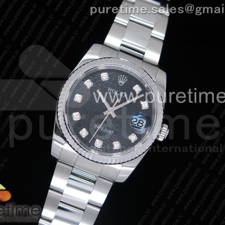 DJ공장 롤렉스 904 데이저스트36 스틸 블랙컴퓨터다이얼 플루티드베젤 오이스터브레이슬릿 DateJust 36 SS 116234 Fluted Bezel Black Computer Dial on SS Oyster Bracelet A2836