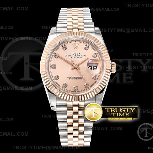 BP공장 롤렉스 데이저스트 36 로즈골드 콤비 로즈골드다이얼 브레이슬릿 DateJust 36mm Jub Flt RG/SS Rose Gold Diam BP A2813