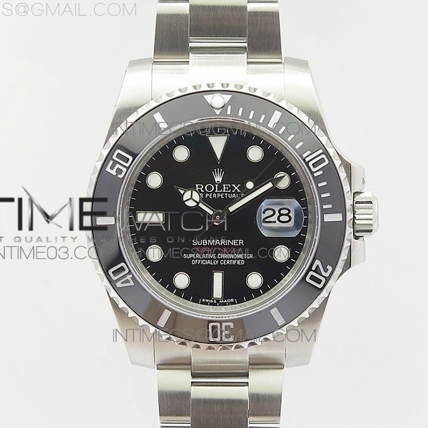 GM공장 롤렉스 904L 서브마리너 블랙데이트 SUBMARINER 116610 LN BLACK CERAMIC 904L BLACK DIAL (RED WORDS) ON SA3135