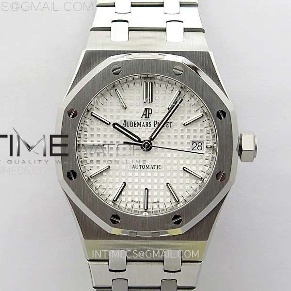 IP공장 오데마피게 로얄오크 15450 스틸 실버다이얼 브레이슬릿 Royal Oak 37mm 15450 SS IPF 1:1 Best Edition Silver Dial on SS Bracelet SA3120 Super Clone